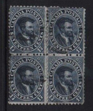 Canada #19 Rare Used Showpiece Block