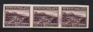 Newfoundland #141a XF Mint Imperf Strip Of Three