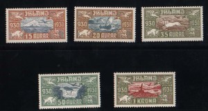 Iceland #C4 - #C8 VF/NH Set