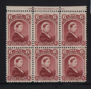 Newfoundland #36 XF Mint Plate Block