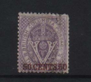 British Columbia #12i VF Used With Inverted Watermark