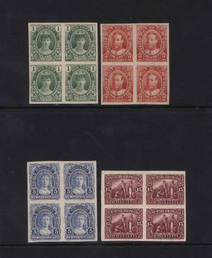 Newfoundland #104a #105a #108a #114a XF Mint Imperforate Blocks
