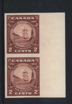 Canada #210aii XF/NH Imperf Closed Frameline Variety Pair