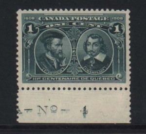 Canada #97i XF/NH Plate #4 Hairline Single