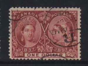 Canada #61 VF Used Rare Cancel MR 99  **With Cert.**