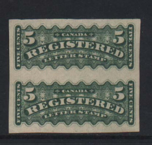 Canada #F2c XF Mint Imperforate Pair
