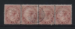 Canada #14 VF Used Strip Of Four