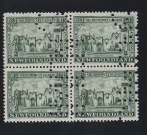 Newfoundland #213iv XF/NH Perf Specimen Block Of Four