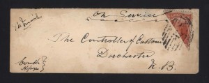 Nova Scotia #12b Used On Bisect Cover **With Cert.**