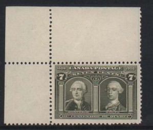 Canada #100 NH Mint UL Margin Single **With Cert.**
