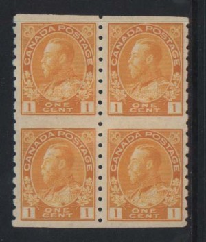 Canada #126c VF Mint Die 1 Imperf Block *With Cert.*