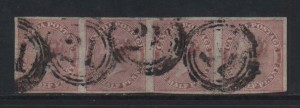 Canada #8a XF Used Strip Of Four  **With Certificate**
