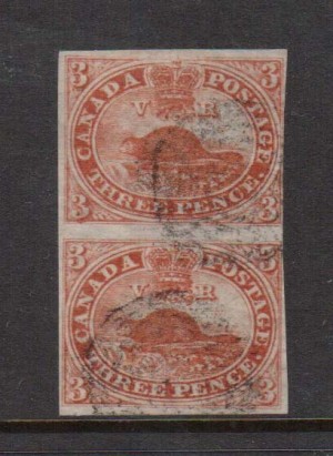 Canada #4d #4dxiii Used Vertical Pair  **With Certificate**