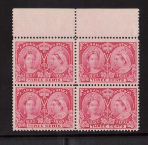 Canada #53 XF/NH Margin Block **With Certificate**