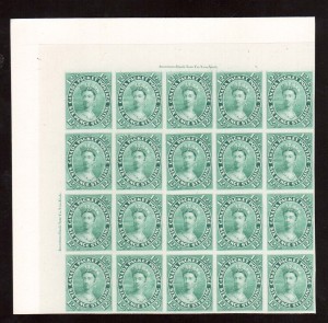 Canada #18P XF Proof UL Block Of Twenty