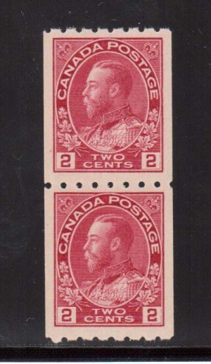 Canada #124 XF/NH Coil Pair  **With Certificate**