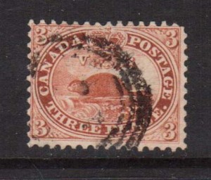 Canada #12 VF Used With 4 Ring Cancel **With Certificate**