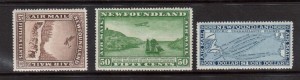 Newfoundland #C9 - #C11 XF/NH Watermarked Set