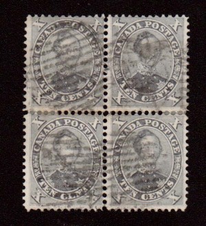 Canada #17b Used Rare Well Centered Block **With Cert.**
