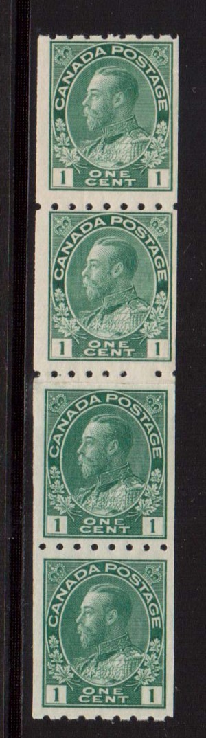 Canada #123i NH Mint Paste Up Strip Of Four