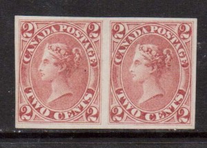 Canada #20b XF Mint Imperf Pair **With Certificate**