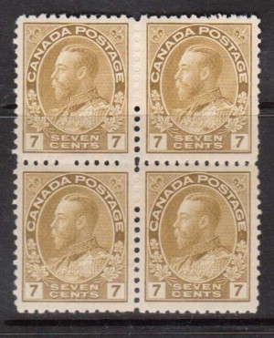 Canada #113b XF Mint Block **With Certificate**