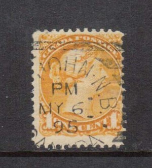 Canada #35viii Used Earliest Known Date Cancel Strand Of Hair Variety