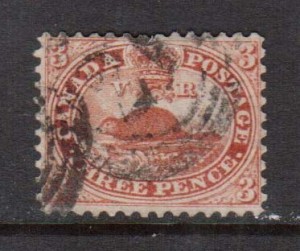 Canada #12 VF Used With 4 Ring 21 Cancel **With Certificate**