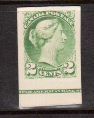 Canada #36P XF Plate Proof Showing BABN Imprint 