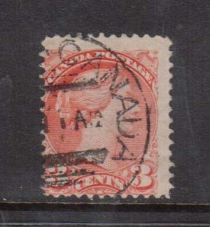 Canada #41 Used Unlisted Vertical Stitch Watermark Variety **With Cert.**