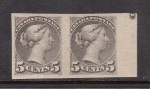 Canada #42a XF Mint Imperf Pair **With Certificate**