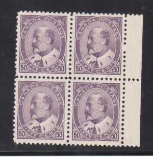 Canada #95 XF Mint Gem Block