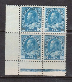 Canada #117ii XF/NH Lathework D Corner Block