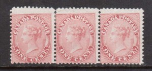 Canada #14ii Mint Strip Of Three **With Certificate**