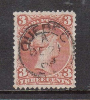 Canada #25a XF Used With Ideal Dec 21 1869 Quebec CDS Cancel