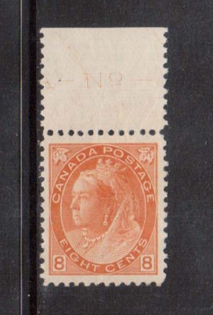 Canada #82 XF/NH Plate Single **With Certificate**