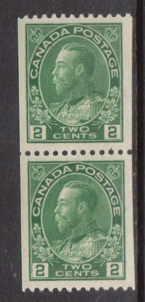 Canada #133 XF/NH Coil Pair **With Certificate**