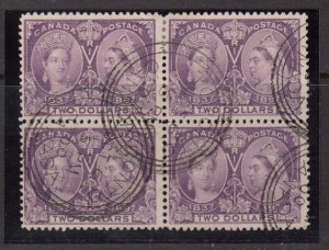 Canada #62 Used Block With Toronto Oct 6 00 Date Stamps