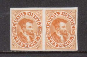 Canada #7TCiii XF Plate Proof Pair In Orange Yellow On India Paper