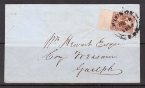 Canada #4iii VF Used On Cover **With Certificate**