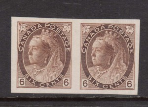 Canada #80a XF Mint Imperf Pair **With Certificate**