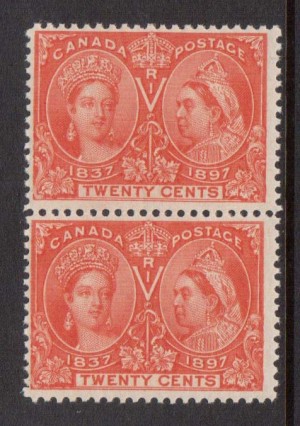 Canada #59v NH Mint Pair **With Certificate**