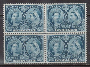 Canada #54 XF/NH Block **With Certificate**
