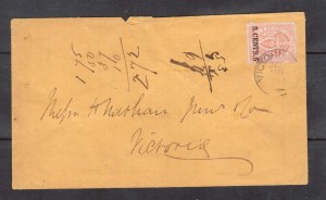 British Columbia #14 VF Used On Cover **With Certificate**