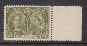 Canada #65 XF/NH Margin Example **With Certificate**