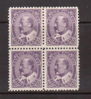 Canada #95i VF Mint Block **With Certificate**