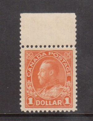 Canada #122 XF/NH Gem Top Margin Example **With Certificate**