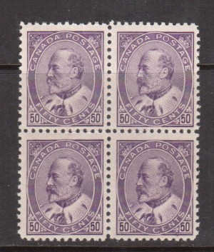Canada #95 Mint NH Block **With Certificate**