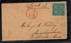Nova Scotia #5 XF Used On Cover Dated AU 18 1859 **With Certificate**
