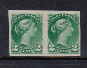 Canada #36v VF Mint Imperforate Pair **With Certificate**